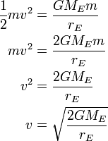 escape velocity class 11 derivation